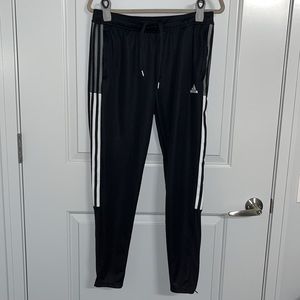 adidas Black Track Pants with White Stripes